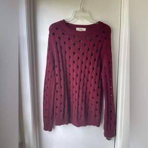 Knitted burgundy sweater pullover
